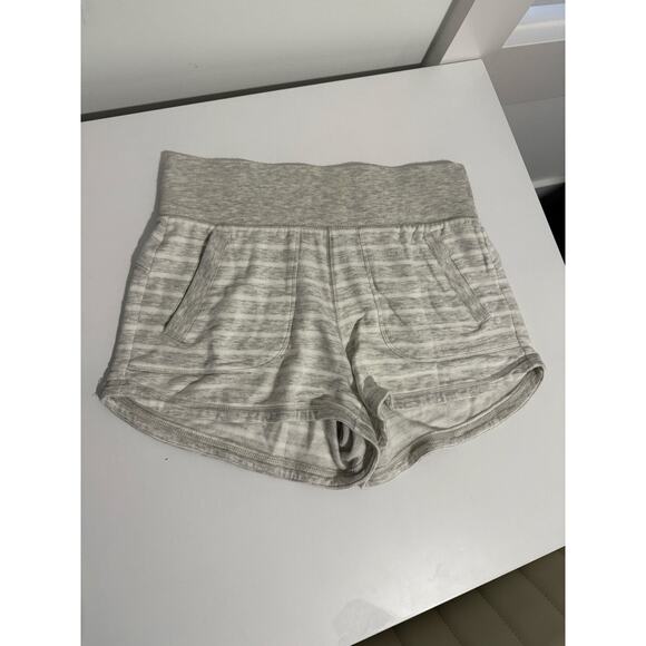 $50 Athleta Restore Shortie Shorts - Grey Stripe - XSmall - Picture 2 of 5